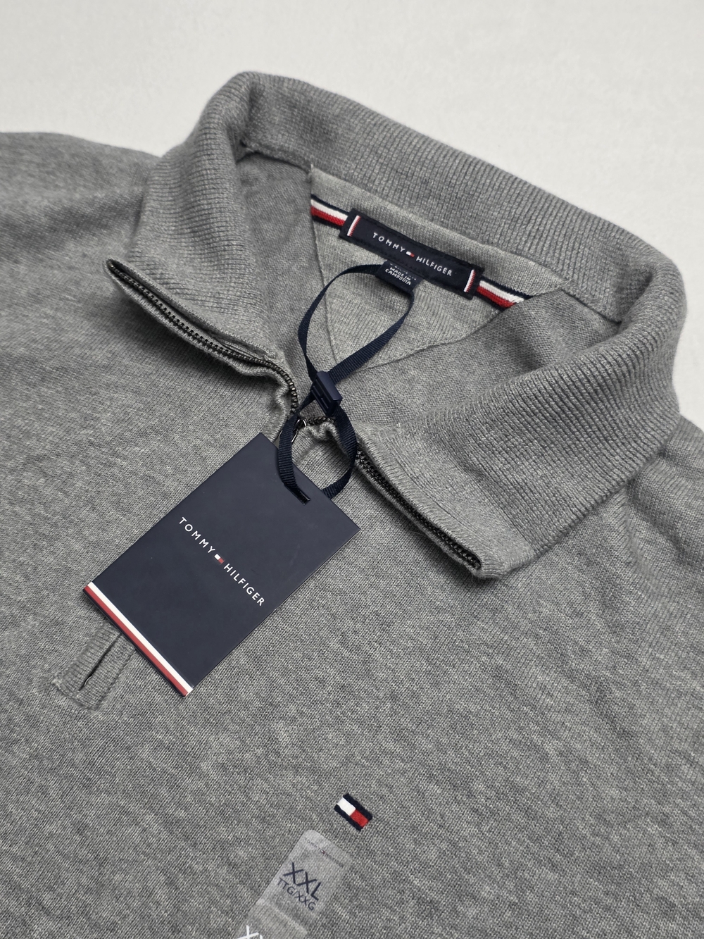 Tommy Hilfiger Men's Grey Quarter-Zip Sweater